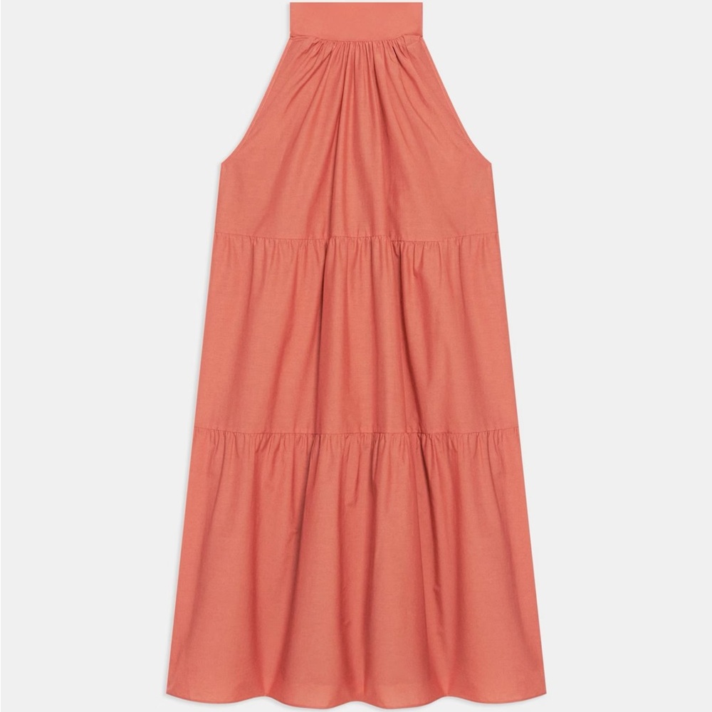 NWT Theory Tiered Halter Mini Dress in Cotton Blend Size S